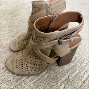 Indigo Tan Cutout Heeled Sandals